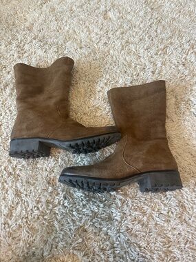 Matisse Brown Suede Mid-Calf Lug Brazilian Brazil Real Leather Shoes Boots 11